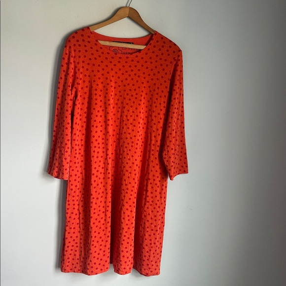 GUDRUN Sjoden JULIET tunic-dress POLKA DOT ORANGE Medium - Picture 2 of 13